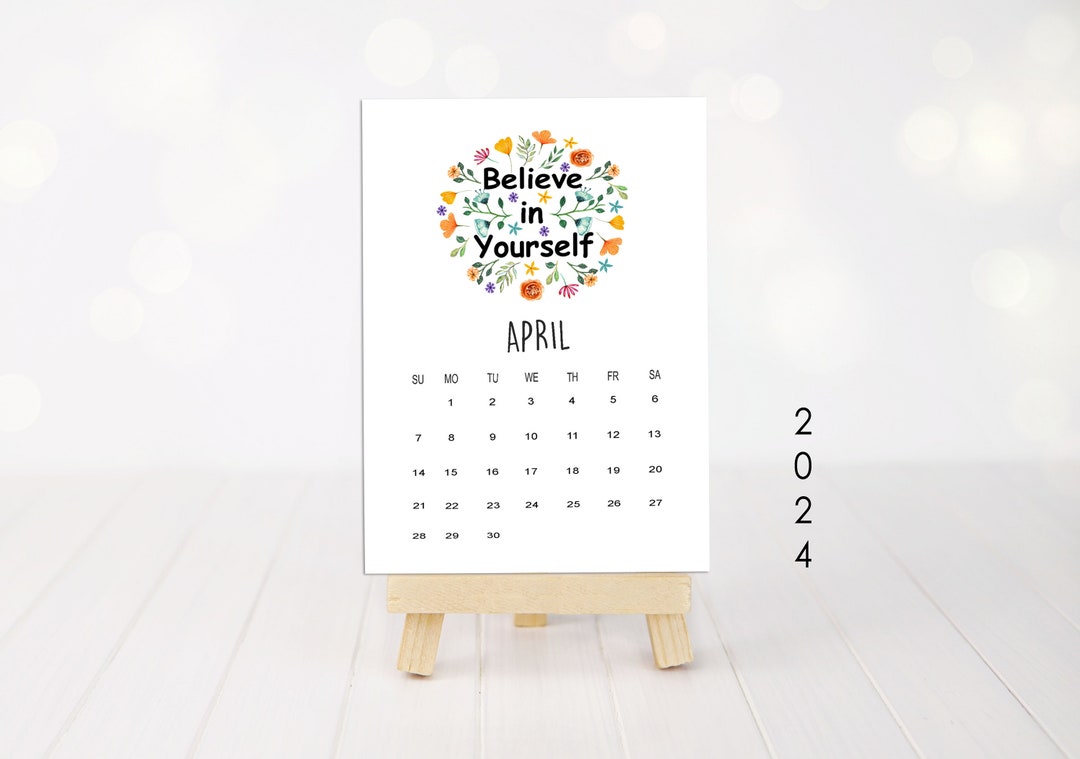 Printable 2024 Quote Calendar, Quote Desk Calendar, Monthly Calendar