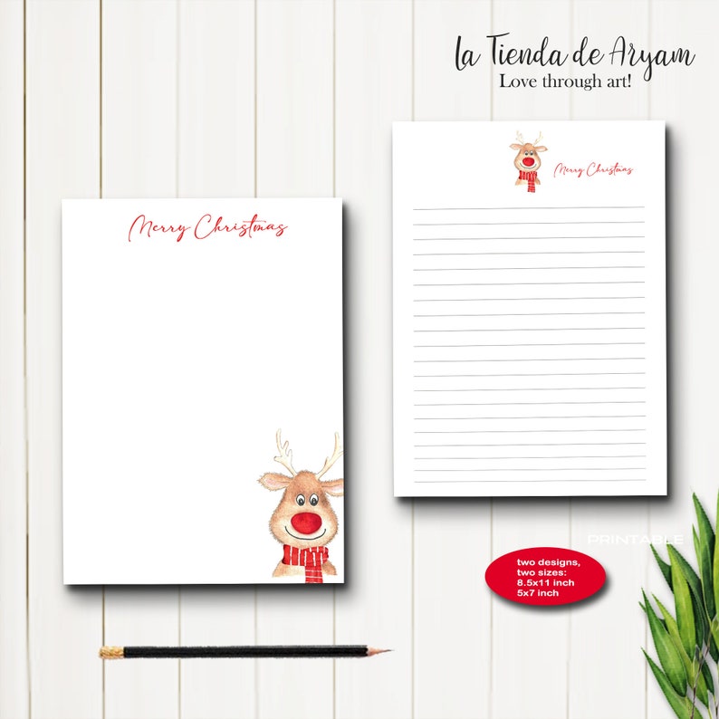 Merry Christmas Little Reindeer Christmas Stationery Set - Etsy