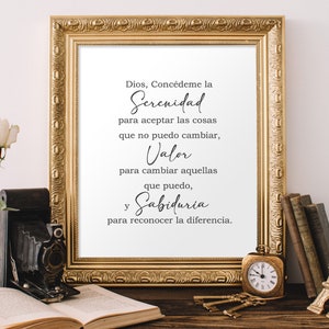 Spanish Serenity Prayer , Oración De La Serenidad, Christian Prayer ...