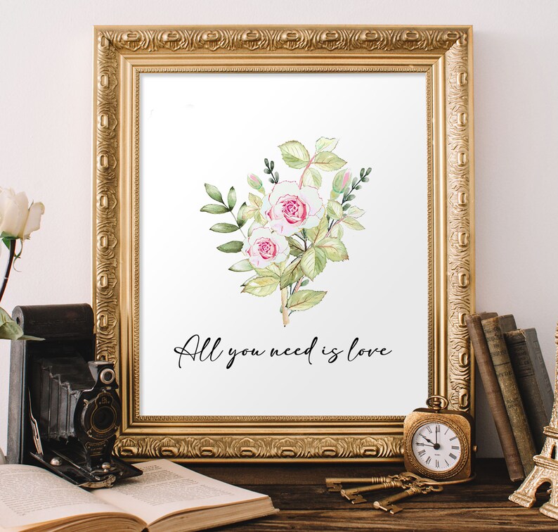 All You Need is Love Wall Art Printable Inspirational Art Etsy
