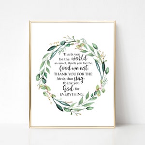 Dank U GOD voor alles, inspirerende religieuze quote, dank u voor de wereld zo zoet,