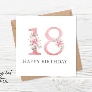 18th Birthday Card, 18th Birthday Card Printable, Spanish 18th Birthday Card, Personalised 18st Birthday Card image 1