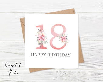 18th Birthday Card, 18th Birthday Card Printable, Spanish 18th Birthday Card, Personalised 18st Birthday Card