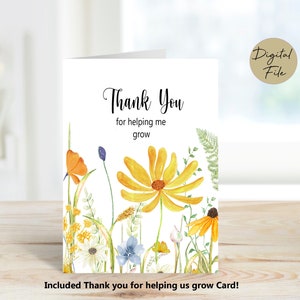 Remerciement de l'enseignant, carte Merci de m'avoir aidé à grandir, Merci de nous aider à grandir, PDF imprimable, cadeau pour enseignant, maman et grands-parents