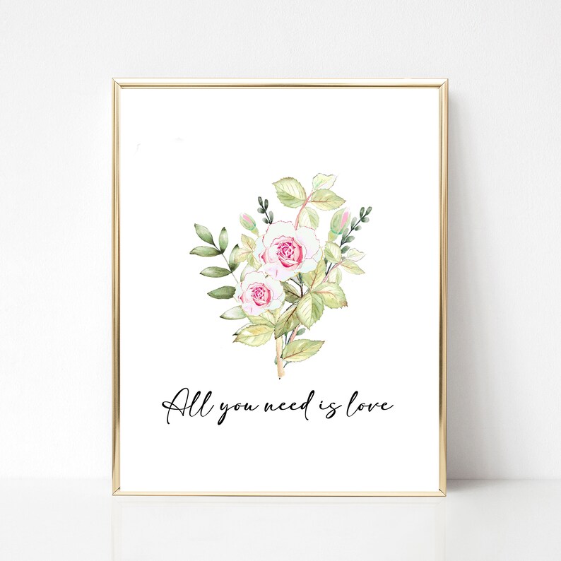 All You Need is Love Wall Art Printable Inspirational Art Etsy