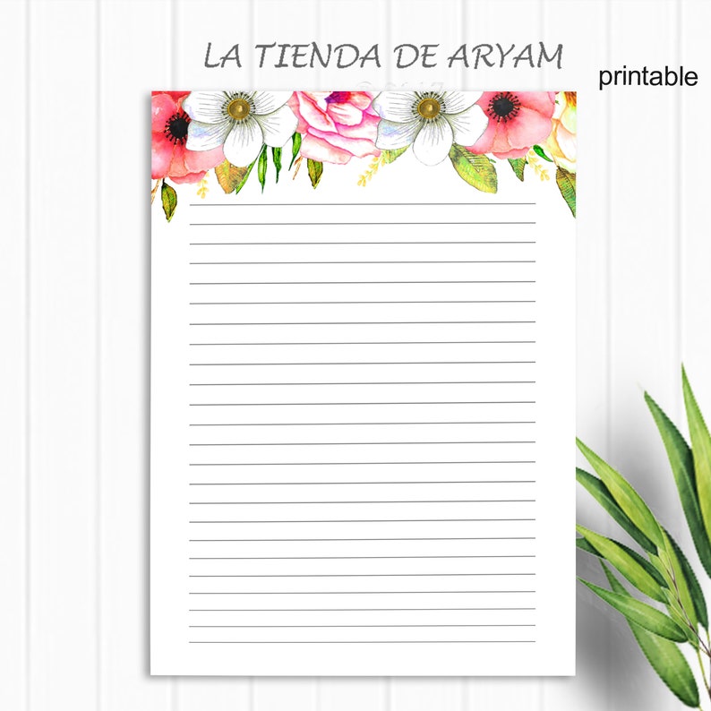 stationery writing paper printables letter paper 85 x 11 etsy