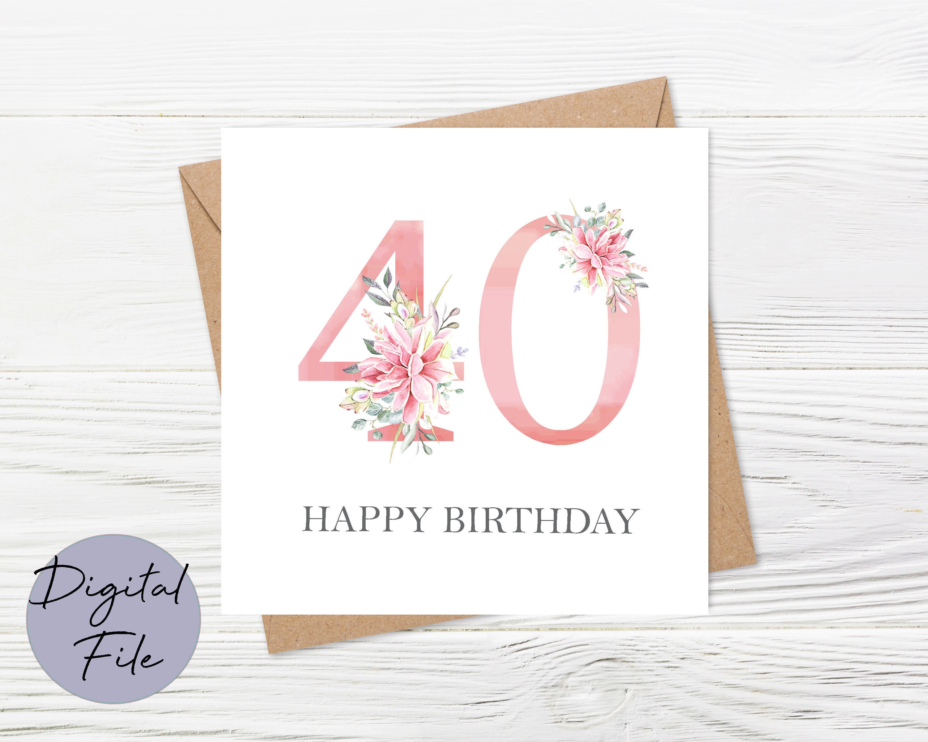 40th Birthday Card 40th Birthday Card Printable Spanish 40th - Etsy