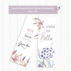 Spanish Quotes Bookmarks, Printable Set of 8, 7 X 2.5 Inches, Instant ...