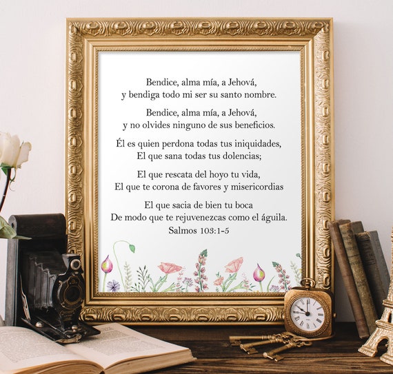 Spanish Bible Verse Salmos 103:1-5 Bendice Alma Mía a 