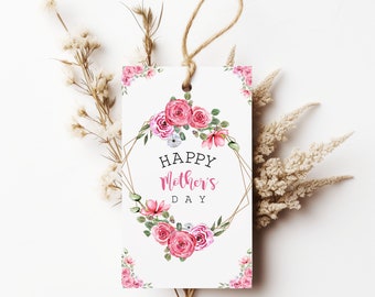 Happy Mother's Day Card, Happy Mother's Day Tag, PRINTBARE Gift Tags, Cadeau voor moeder, Moederdag tag