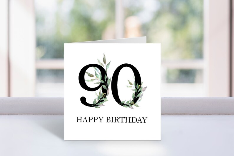 90th Birthday Card 90th Birthday Card Printable Personalised | Etsy