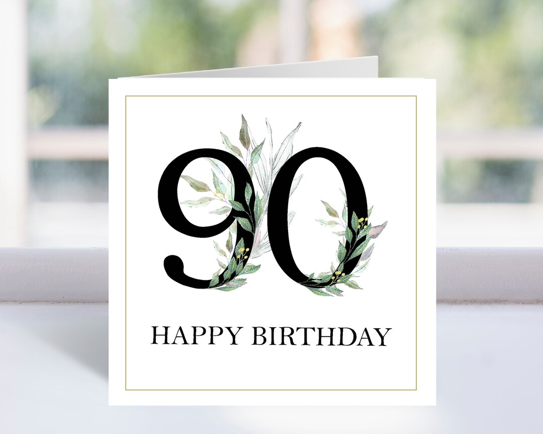 90th Birthday Card, 90th Birthday Card Printable, Personalised 90st ...