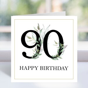 90th Birthday Card, 90th Birthday Card Printable, Personalised 90st ...