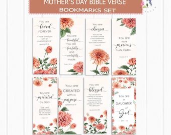 Printable Bible Verse Bookmarks, Mother's day bible verses bookmarks, Woman bible verse bookmark,  christian mother day