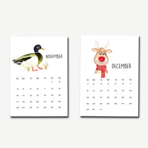 Printable 2024 Calendar, Watercolor Ilustrations Calendars, Monthly ...