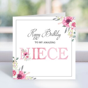 Joyeux anniversaire nièce, carte d'anniversaire pour nièce, carte d'anniversaire pour nièce, carte d'anniversaire nièce, cadeau nièce, téléchargement immédiat