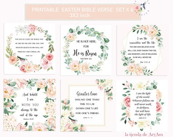 Easter Printable Bible Verse Cards, Easter Scripture Cards, Easter Bible  Cards, Easter Bible Verses, Bible Easter  Cards