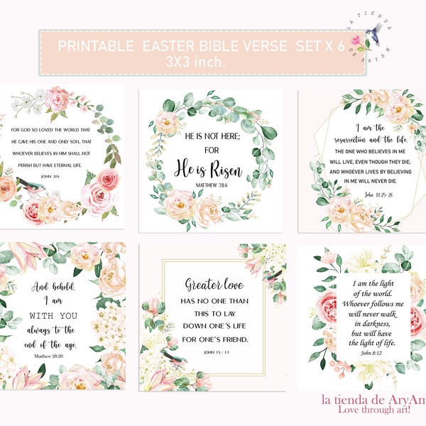 Easter Printable Bible Verse Cards, Easter Scripture Cards, Easter Bible  Cards, Easter Bible Verses, Bible Easter  Cards