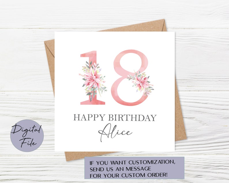 18th Birthday Card, 18th Birthday Card Printable, Spanish 18th Birthday Card, Personalised 18st Birthday Card image 3