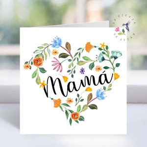 Tarjeta Mamá, Feliz Día de las Madres Mamá, Feliz Cumpleaños Mamá, Tarjeta Mamá Imprimible, Tarjeta de Cumpleaños Mamá, Flores Corazón Mamá Tarjeta