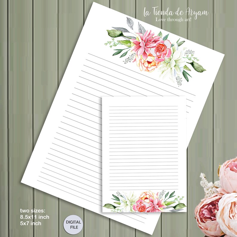 Stationary Writing Paper Printables Letter Paper 5x7 | Etsy