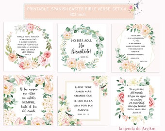 Spanish Printable Easter Bible Verse Cards, Spanish Easter Scripture Cards, Spanish Easter Bible  Cards, Spanish Easter Bible Verses