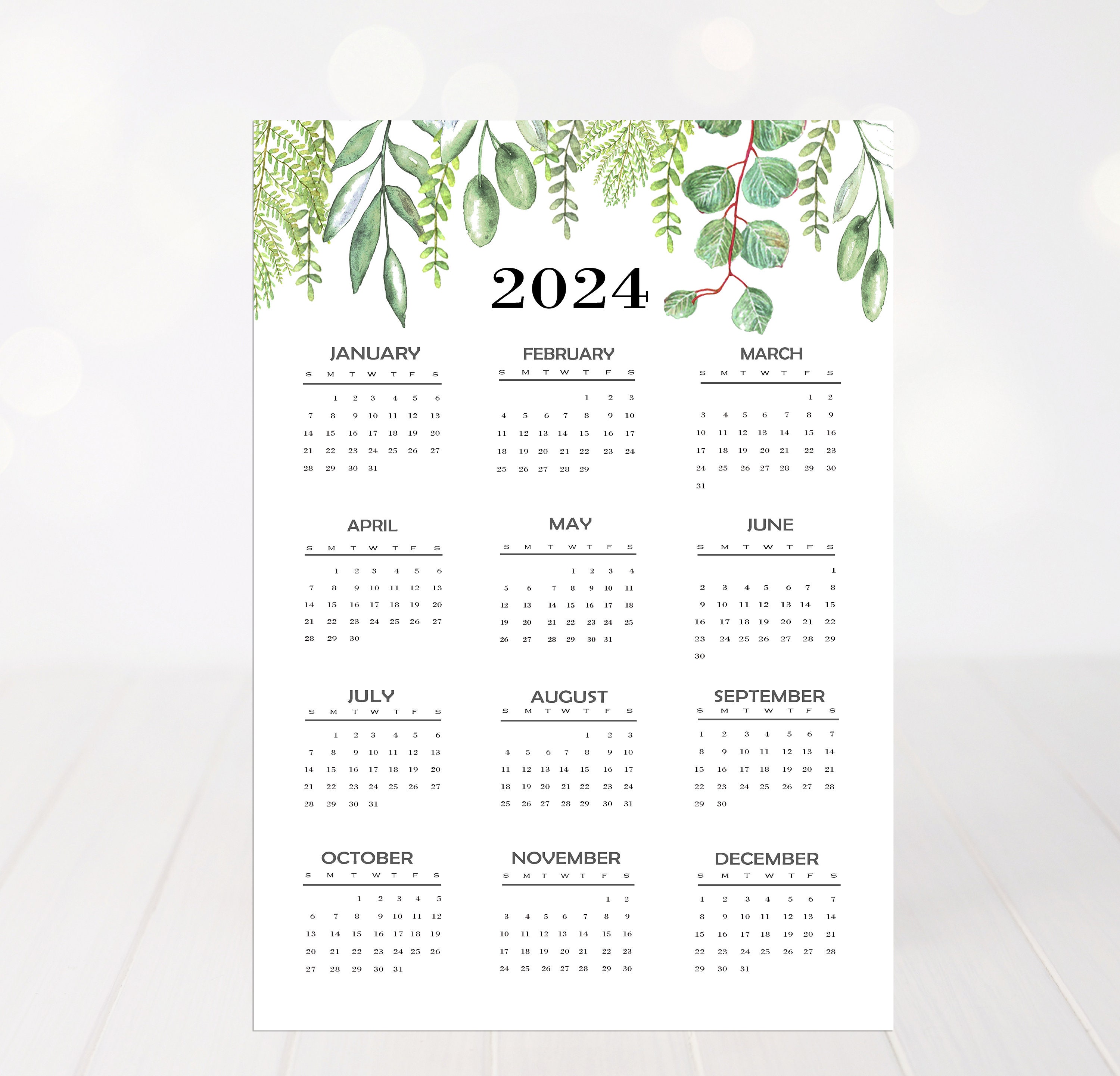 2024 Yearly Calendar Printable Cute Free Printable, 55 OFF