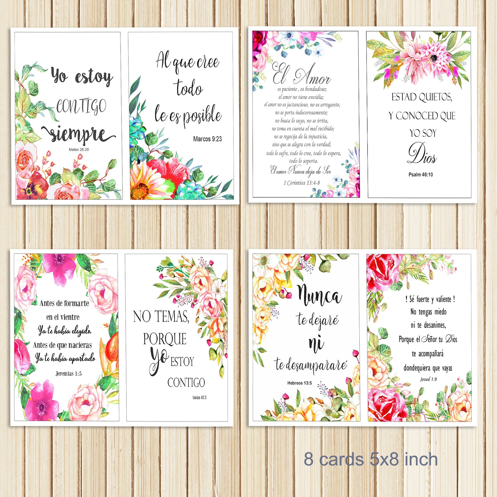 Etiquetas versículos de la Biblia español hoja collage Etsy España