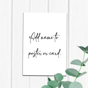 Nombre personalizado imprimible personalizado, impresión personalizada, regalo de dedicación, cotización personalizada, tarjeta de felicitación personalizada, agregue el nombre a,