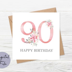 90. Geburtstagskarte, 90. Geburtstagskarte druckbar, Spanische 90. Geburtstagskarte, personalisierte 90. Geburtstagskarte