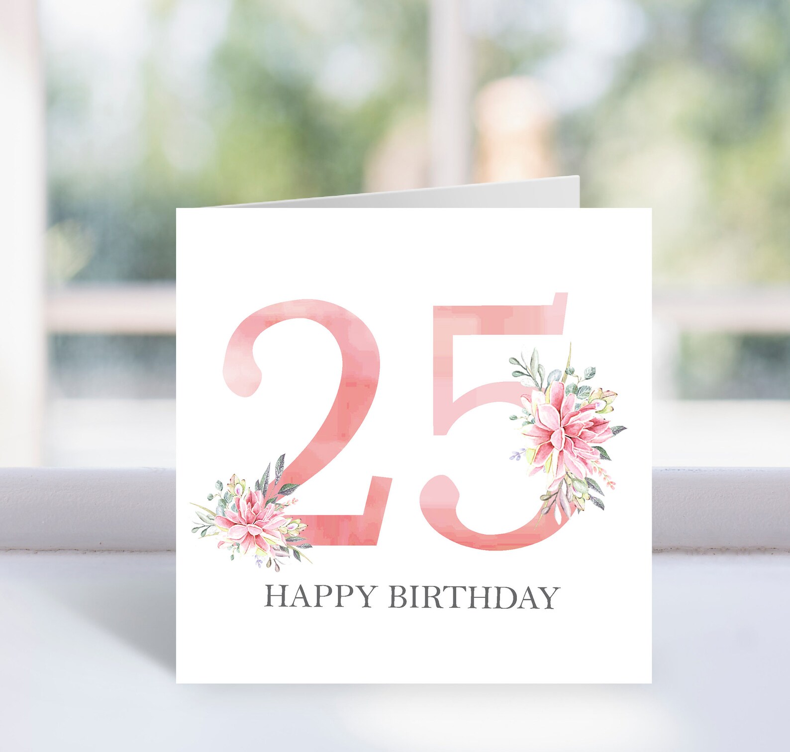 25th Birthday Card 25th Birthday Card Printable Personalised - Etsy