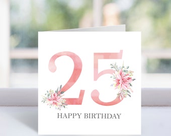 25th Birthday Card, 25th Birthday Card Printable, Personalised 25th Birthday  Card, Spanish 25th Card