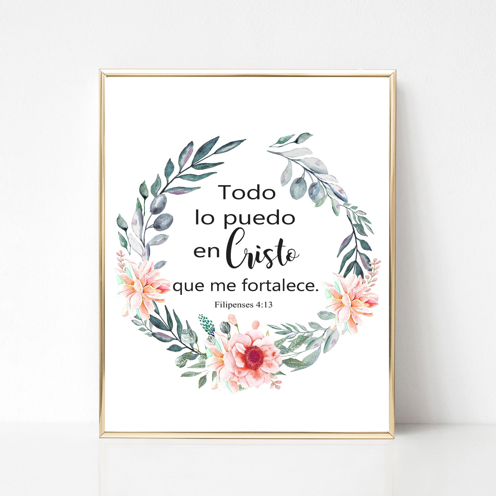 Spanish Bible Verse Filipenses 4:13 Todo Lo Puedo En Cristo | Etsy