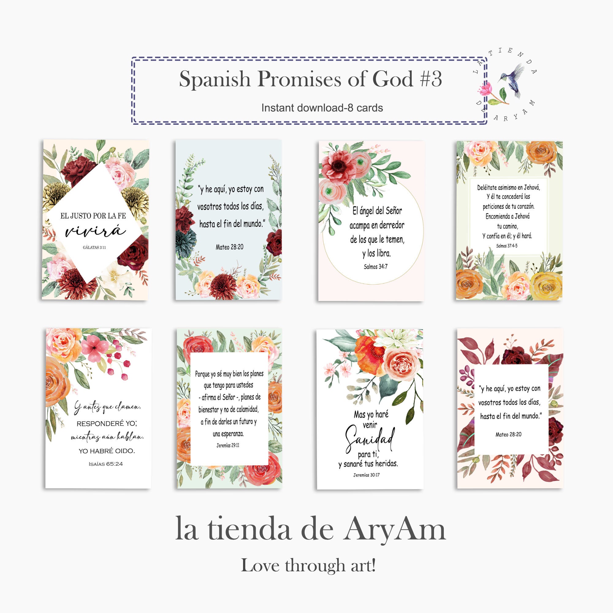 Spanish Promises Of God Promesas De Dios Spanish (Instant Download.