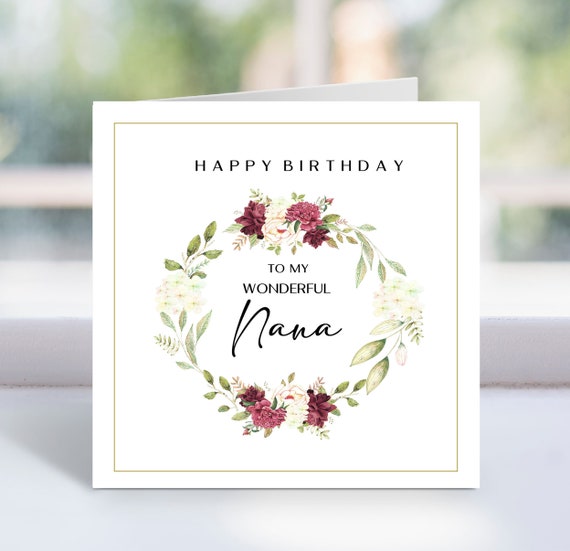To My Wonderful Nana Happy Birthday Printable Card Birthday - Etsy