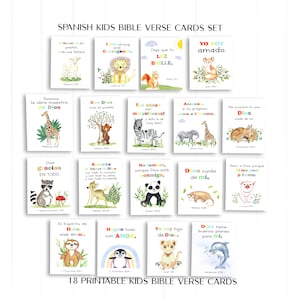 Notes de versets bibliques espagnols pour les enfants, Cartes d'Écritures espagnoles pour les enfants, Cartes chrétiennes espagnoles pour les enfants, Notes de boîte à lunch espagnoles pour les enfants