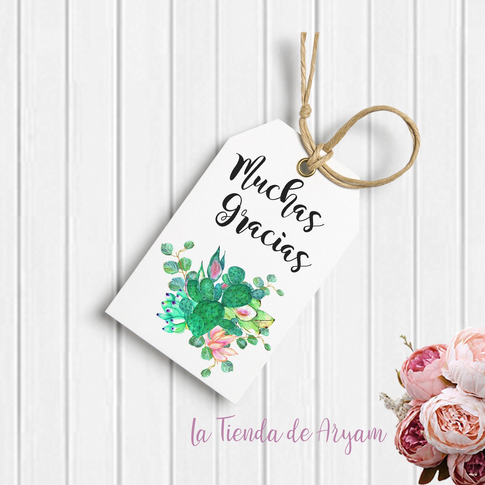 Gift Tags Printable Muchas Gracias Succulents Gift Tags - Etsy