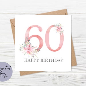 Druckbare 60. Geburtstagskarte, 60. Geburtstagskarte zum Ausdrucken, Spanische 60. Geburtstagskarte, Personalisierte 60. Geburtstagskarte