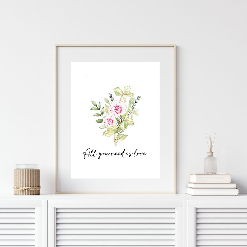 All You Need is Love Wall Art Printable Inspirational Art Etsy