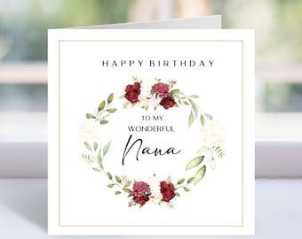 Printable Nana Birthday Card, Happy Birthday Nana, Nana Card - Etsy