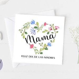 Printable Feliz Dia De Las Madres, Spanish Happy Mother's Day Card ...