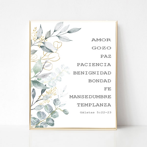 Frutos Del Espiritu Espanol Etsy