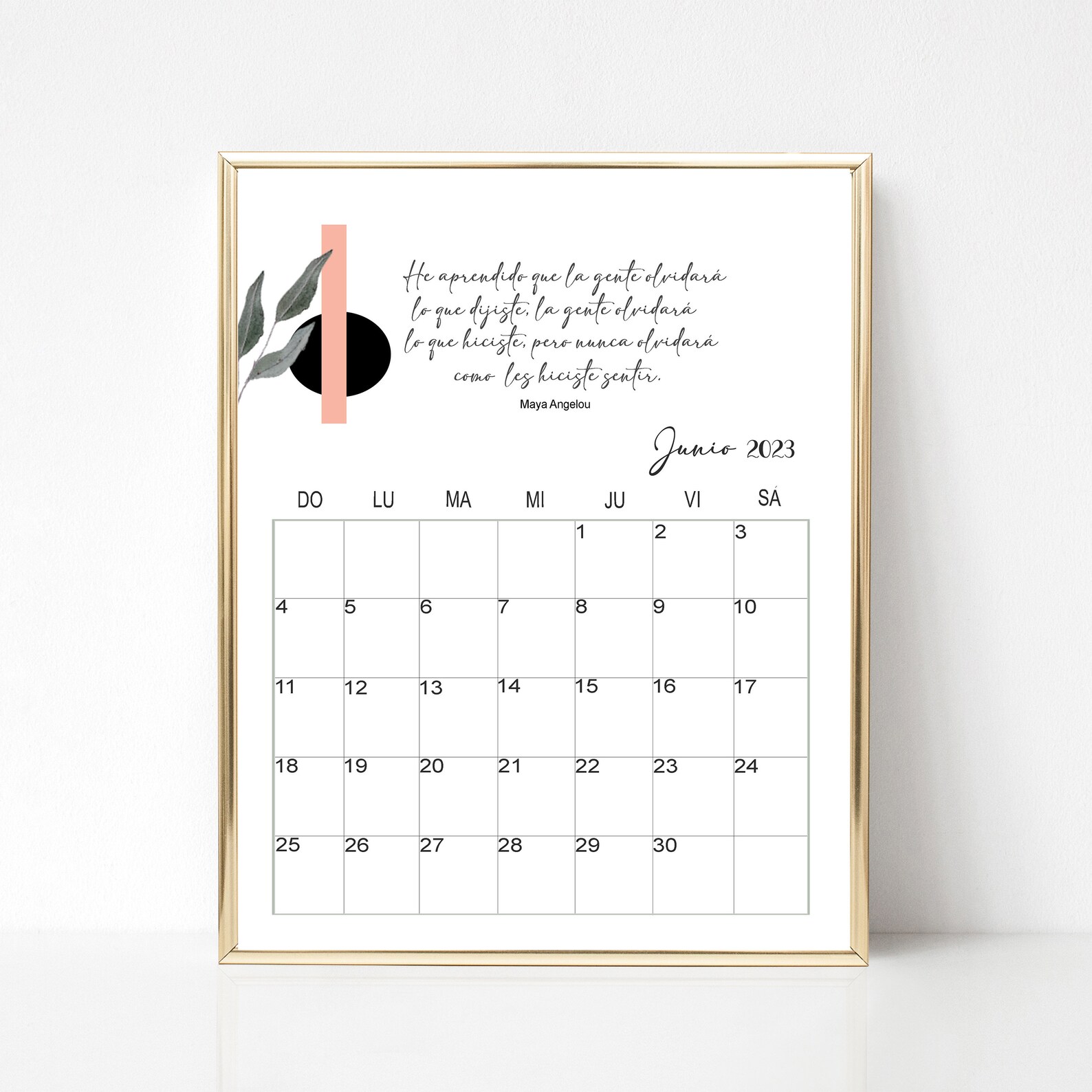 Spanish Wall Calendar 2023 Calendar Printable Monthly Modern - Etsy UK