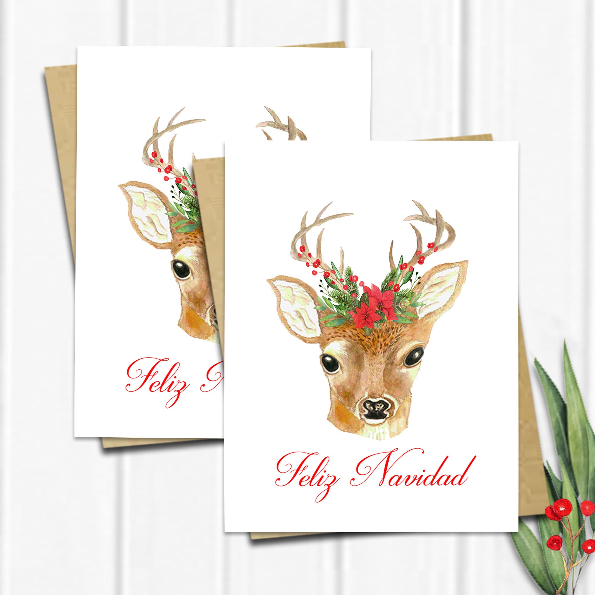 Feliz Navidad Christmas Card Spanish Christmas card  Etsy
