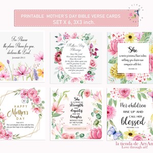 Cartões de Escrituras para o Dia das Mães para Imprimir, Cartões Bíblicos para o Dia das Mães, Etiquetas de Versículos Bíblicos para Mulheres, Cartões de Versículos Bíblicos