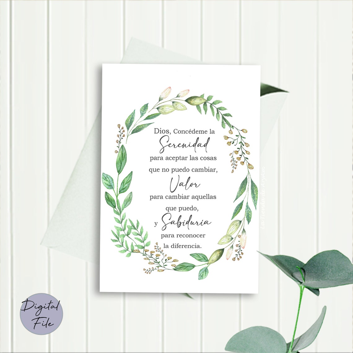Spanish Serenity Prayer Oración De La Serenidad Christian | Etsy