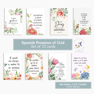 Spanische Bibelverse Tags, Promesas de Dios para todo el año, Spanische Bibel für Frauen, Christliches Geschenk für Sie, 52 Spanische Bibelverse