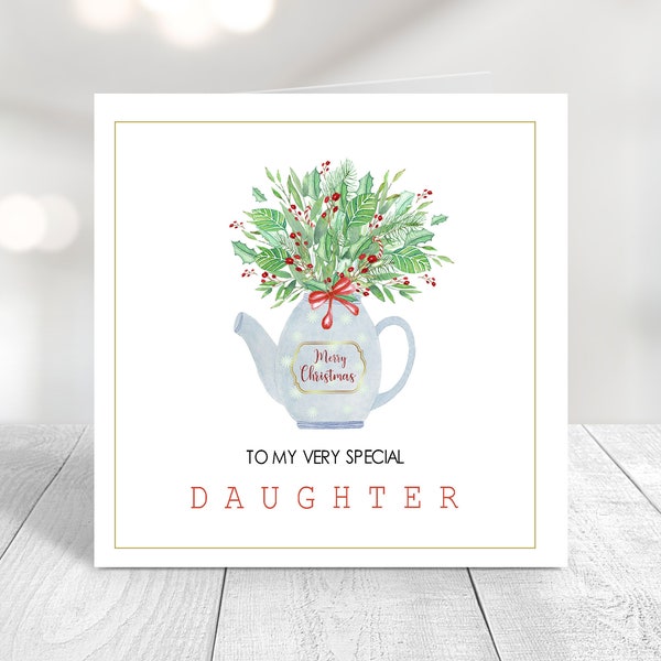 Christmas Card for Daughter,  Printable Christmas Card, Daughter, Daughter Printable Christmas Gift, Watercolor Crown Card, Instant Download