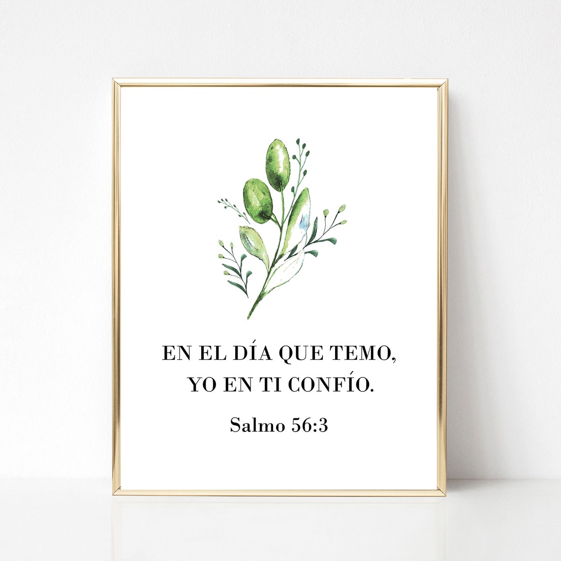 Spanish Psalm 56:3 En el día que temo yo en ti confío | Etsy