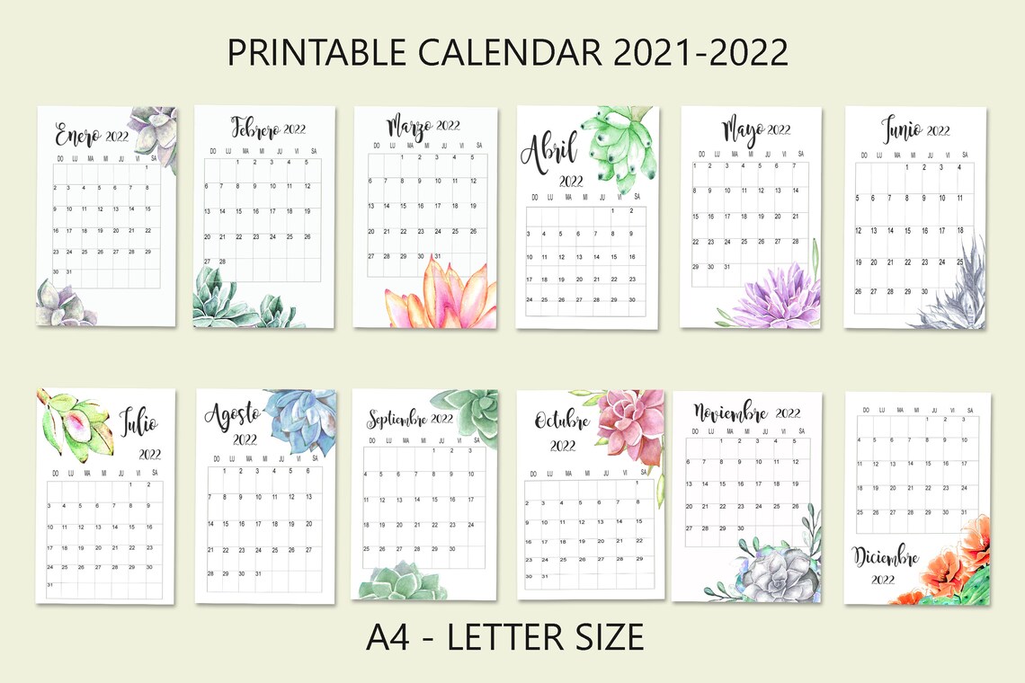 2021 2022 calendar printable spanish wall calendar 2021